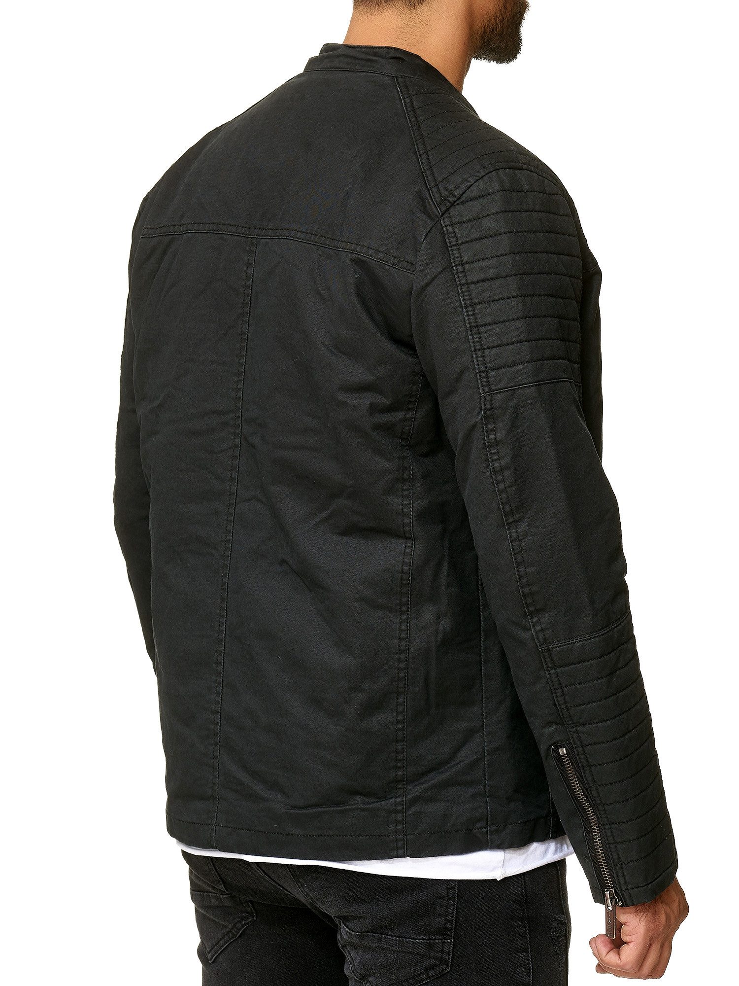 RedBridge Bikerjacke robuste Bickerjacke mit Reißverschluss und kurzem Stehkragen