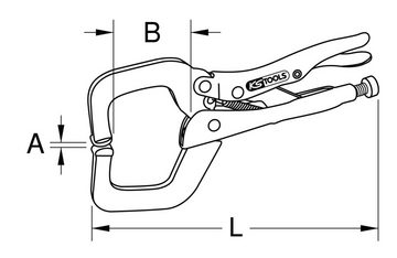 KS Tools Gripzange, Schweiß-Klammer 0-35 mm