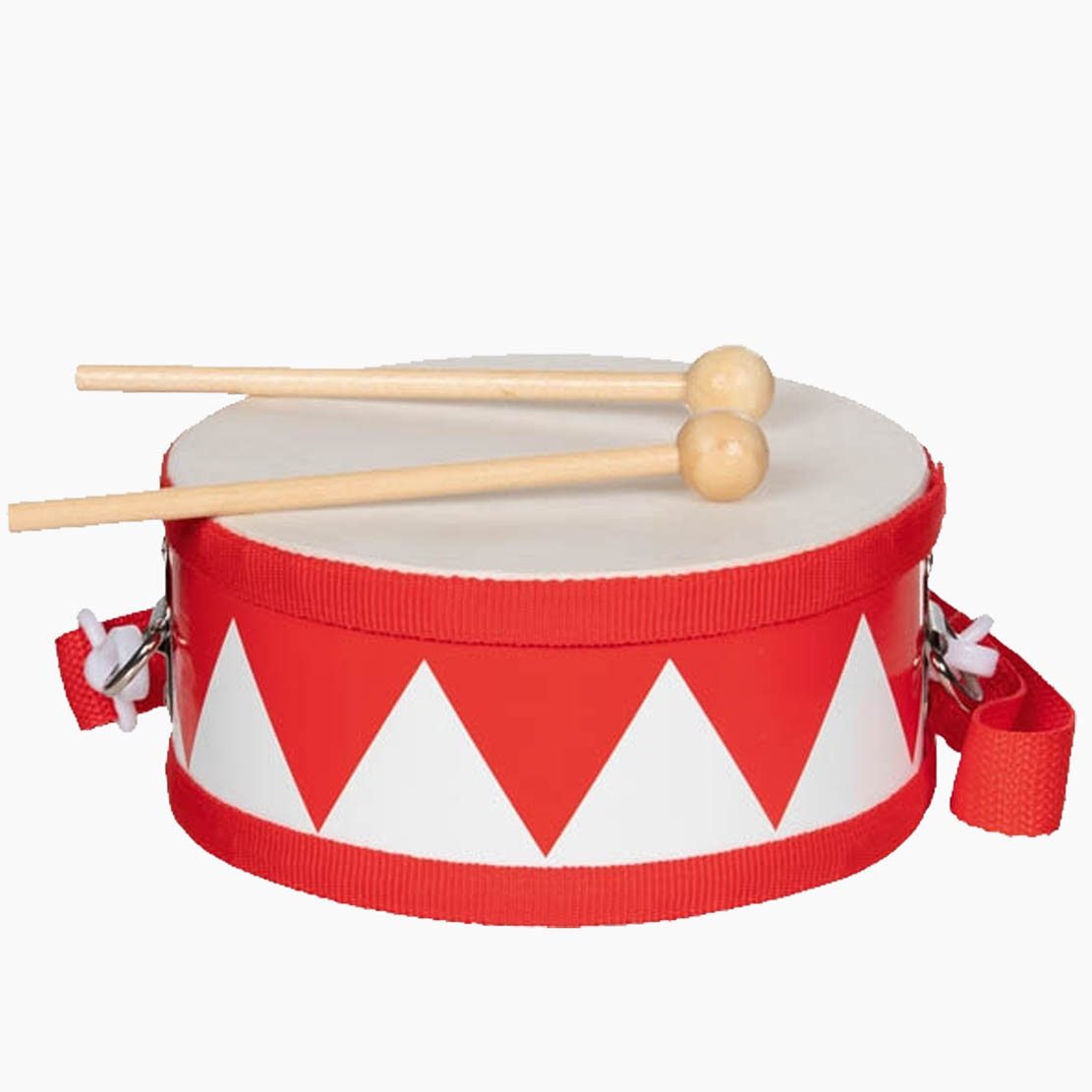 goki Spielzeug-Musikinstrument Trommel, rot, (Spar-Set, 3 tlg., packung), Instrument für die musikalische Früherziehung