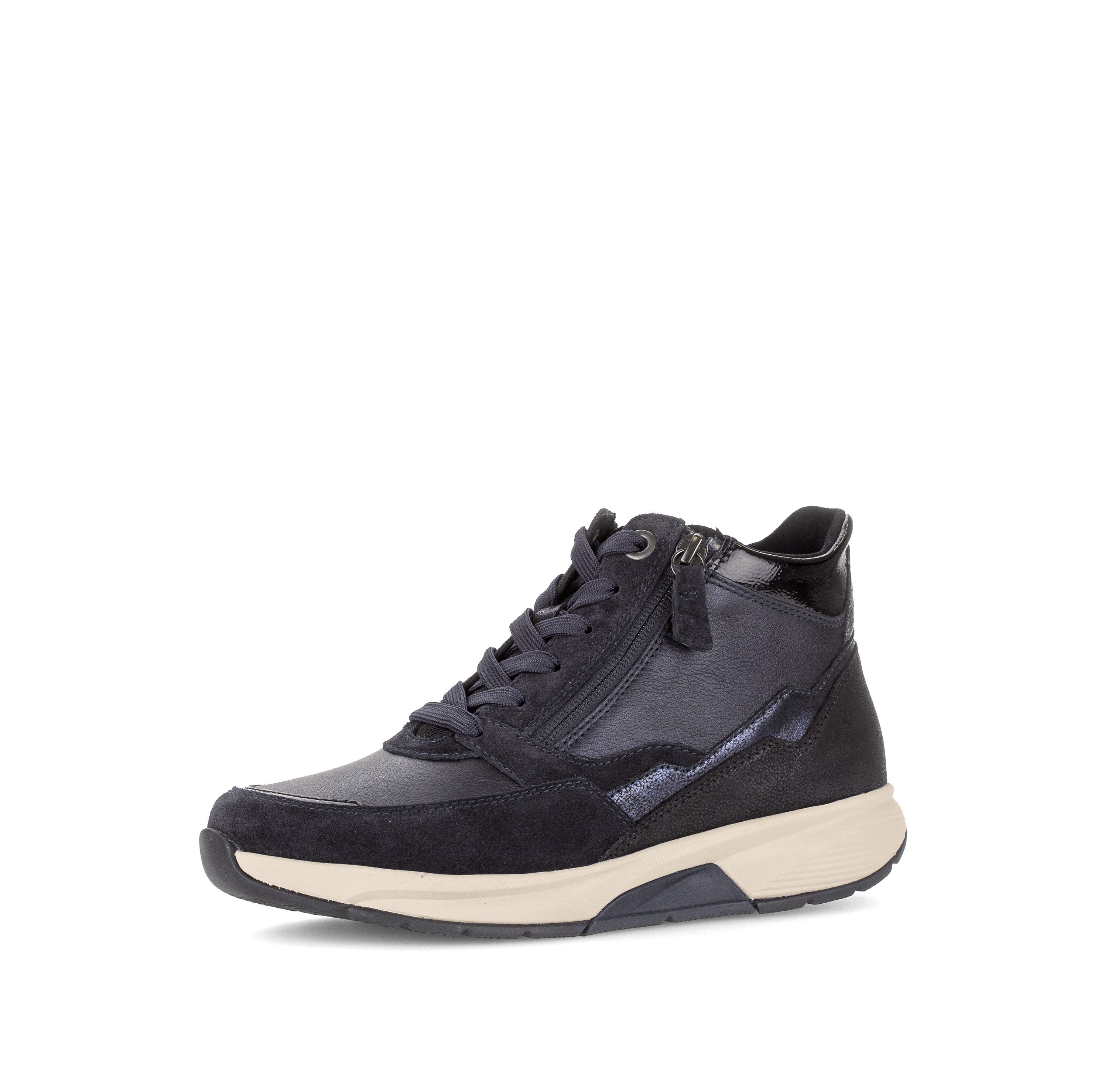 rollingsoft Schnürboots Keilabsatz, High Top-Sneaker mit herausnehmbarer Innensohle