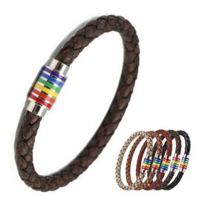 Ware aus aller Welt Lederarmband Pride Armband Regenbogen CSD Armband Männer Frauen Queers LGBTQ+