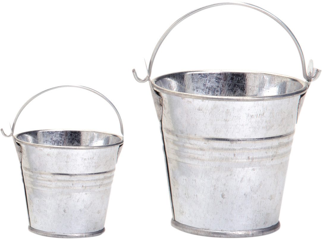 Glorex Blumentopf Glorex Eimer aus Metall Ø 6 x 6 cm silber