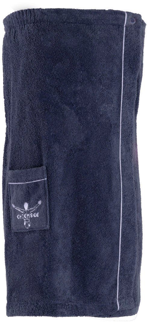Chiemsee Damen Kilt Kurzform, Baumwolle, Logostickerei Tasche Saunakilt Venice, der marine auf Knöpfe, Chiemsee