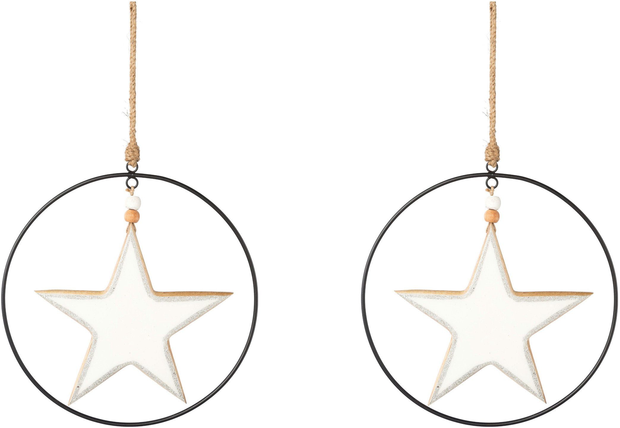 20 Stern Durchmesser Creativ 2 Enamel-Lackierung Dekostern Metallring, Weihnachtsdeko, und Weihnachtsstern, deco mit St., cm