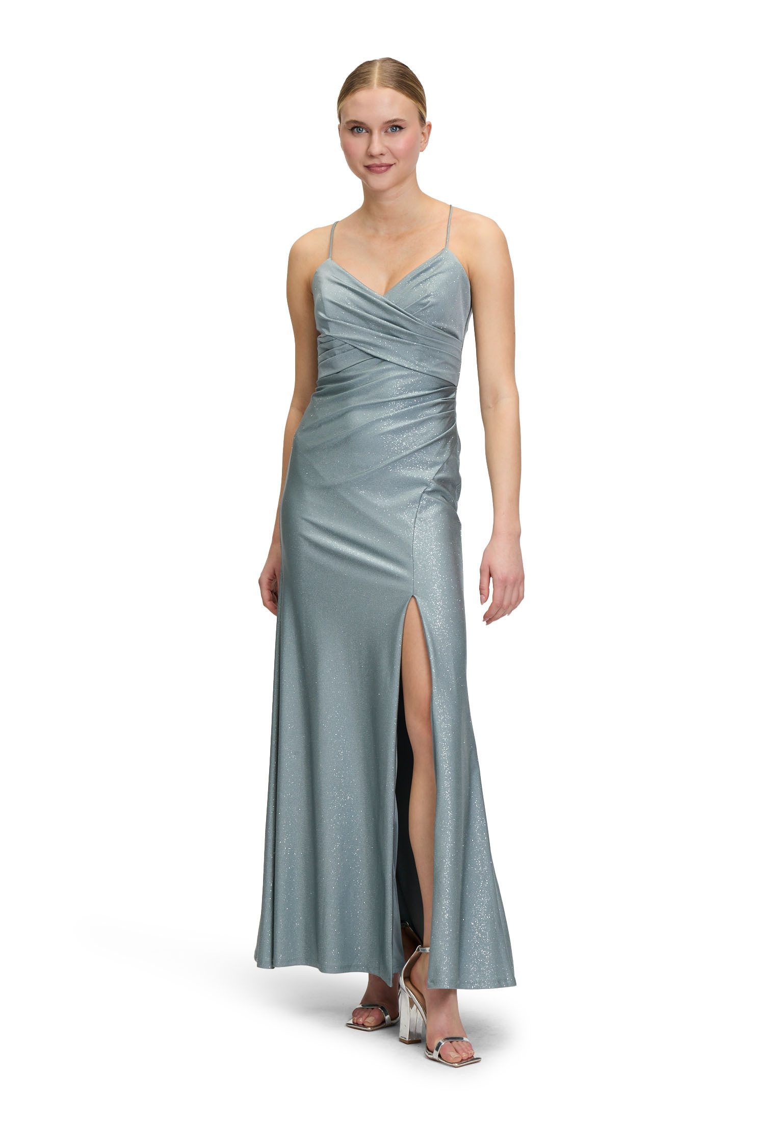 Vera Mont Abendkleid Damen im Glitzer-Look Wickel-Design günstig online kaufen