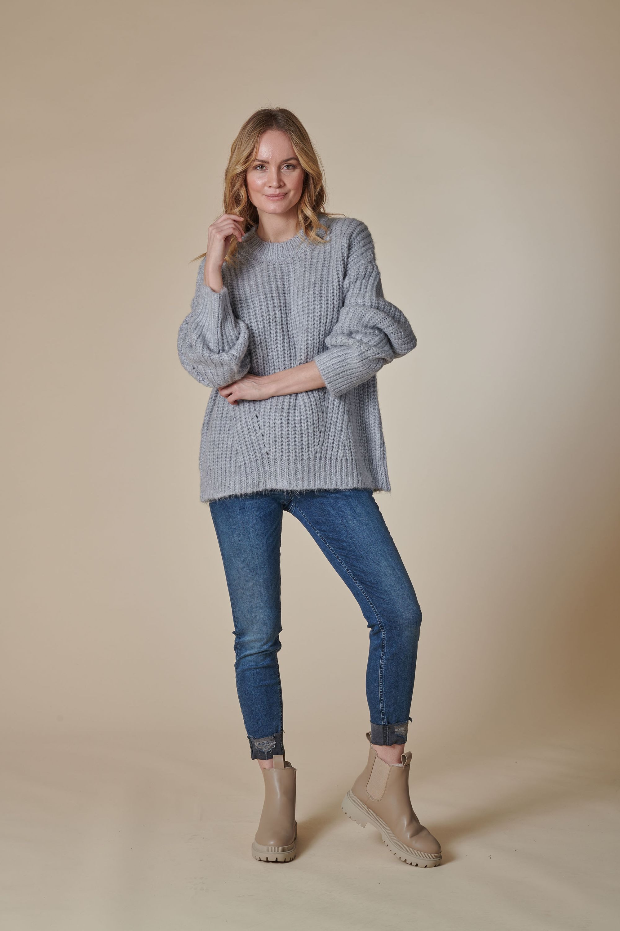 Zhrill Strickpullover Strickpullover ZHBARLA Grau Care günstig online kaufen