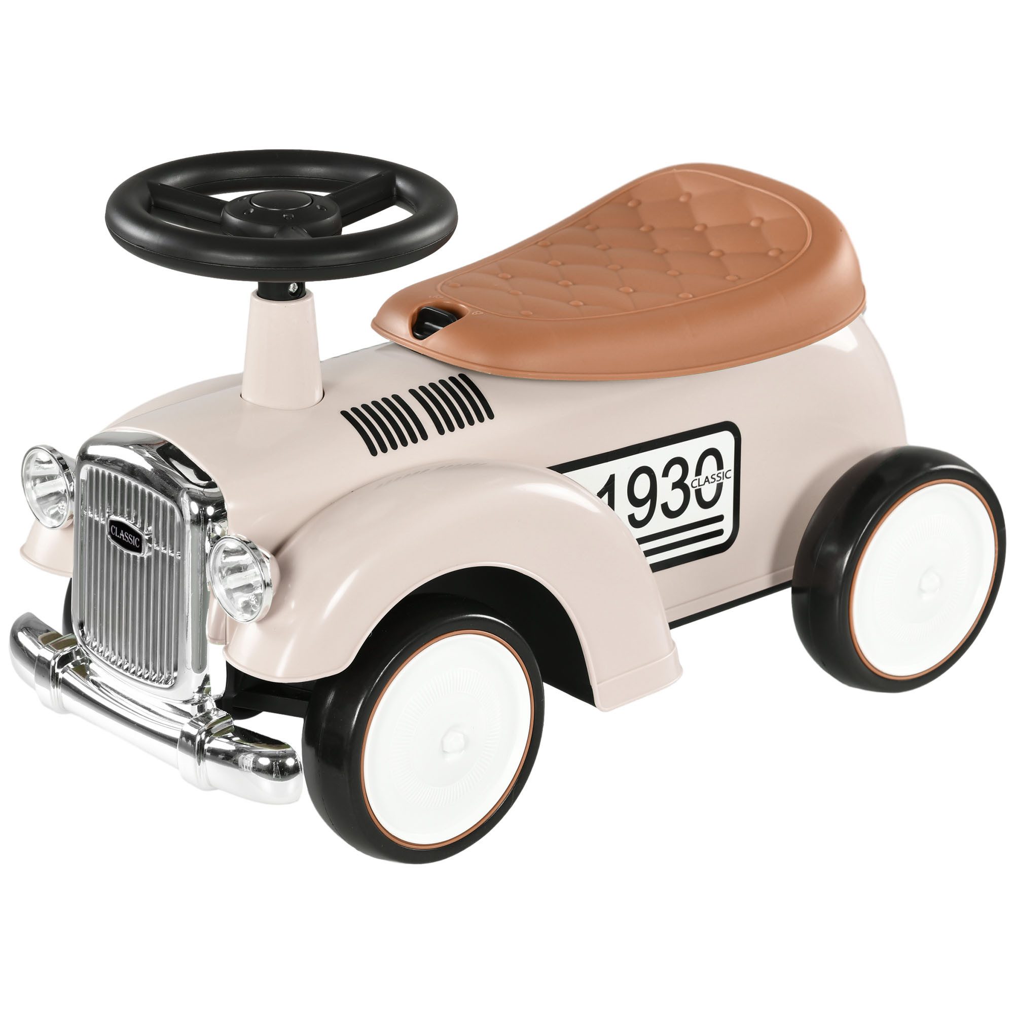 Rutscherauto Kinder Rutschauto Vintage mit Stauraum & Hupe, 12–36 Monate
