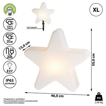 CEPEWA LED Dekolicht Sternlampe XL Outdoor Indoor mit Steckfuß 50cm Stern Leuchte