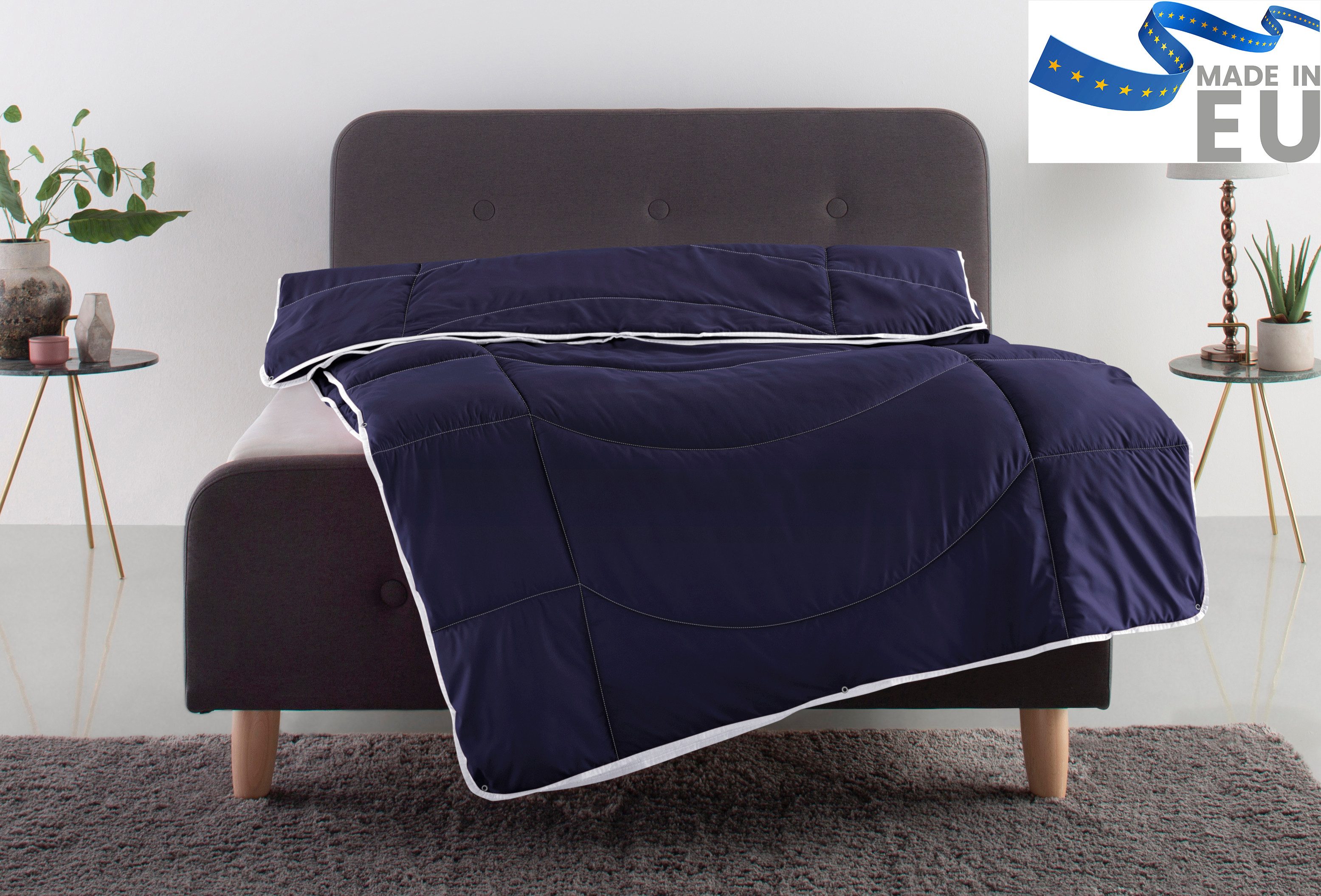 OTTO home Microfaserbettdecke Microlux, Bettdecke 135x200 cm und Übergrößen bis 240x220cm, Füllung: Feuchtigkeitsregulierende 3D Klimafaser (Polyester), Bezug: Microfaser-Feinbatist, fest versteppter Bezug - keine Bettwäsche nötig, Sommer, Winter