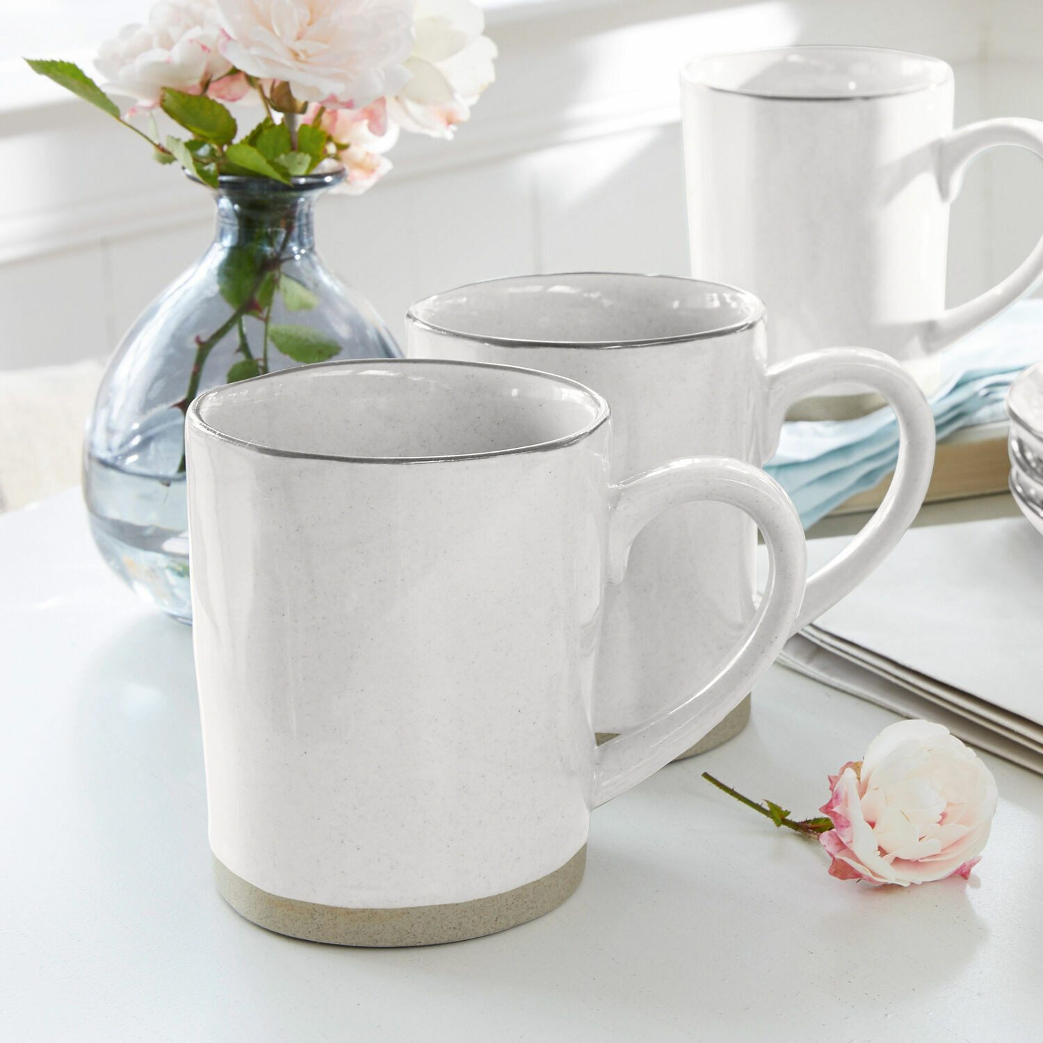 Mirabeau Geschirr-Set Tasse 6er Set Biarré weiß, Steinzeug