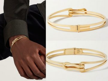 Tom Ford Bettelarmband TOM FORD Interlocked 18-Karat Gold Cuff Bracelet Armband Armreif Mansc