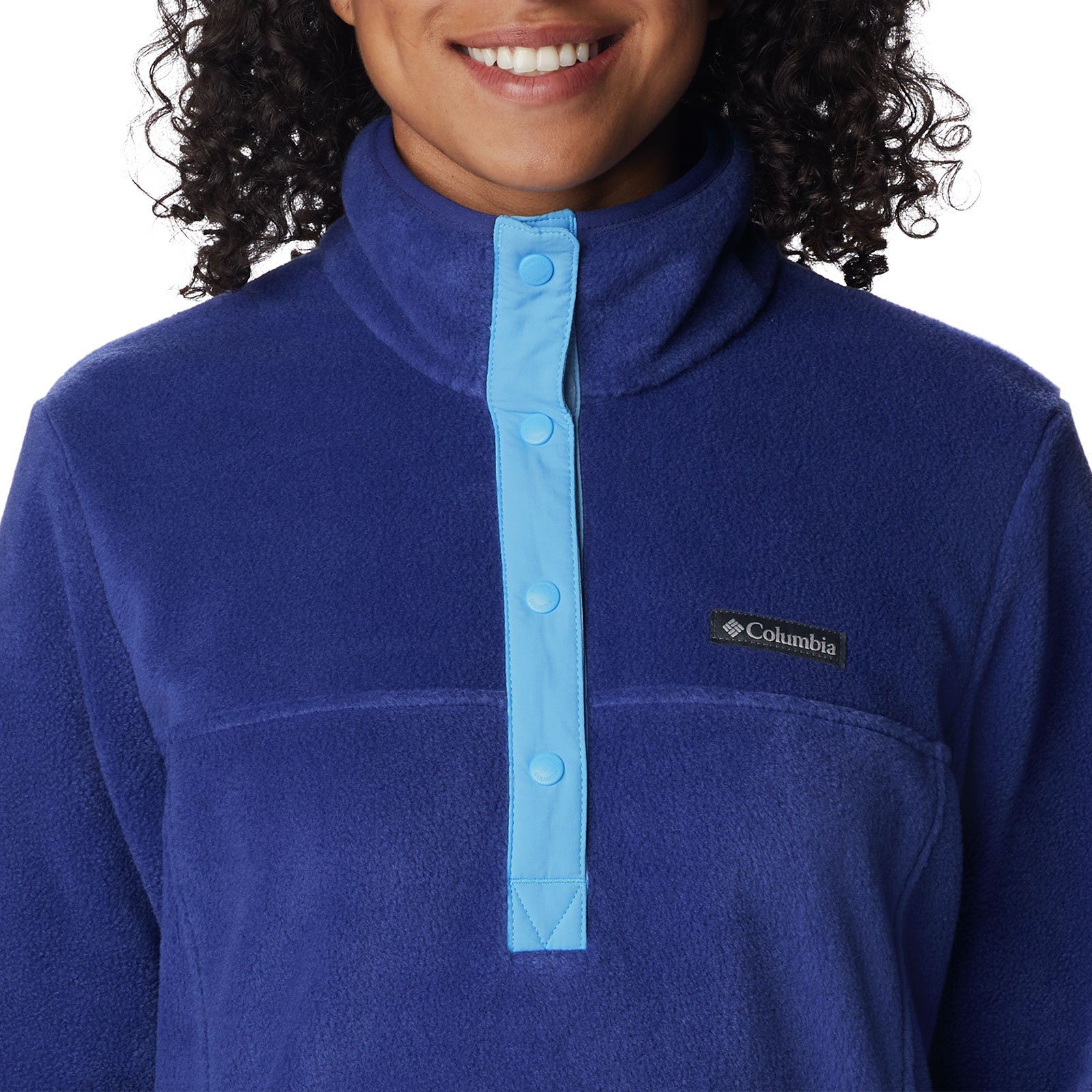 Columbia Stehkragenpullover Benton Springs™ blue saphire / Half vista Knopfleiste 432 Pullover dark Snap mit praktischer