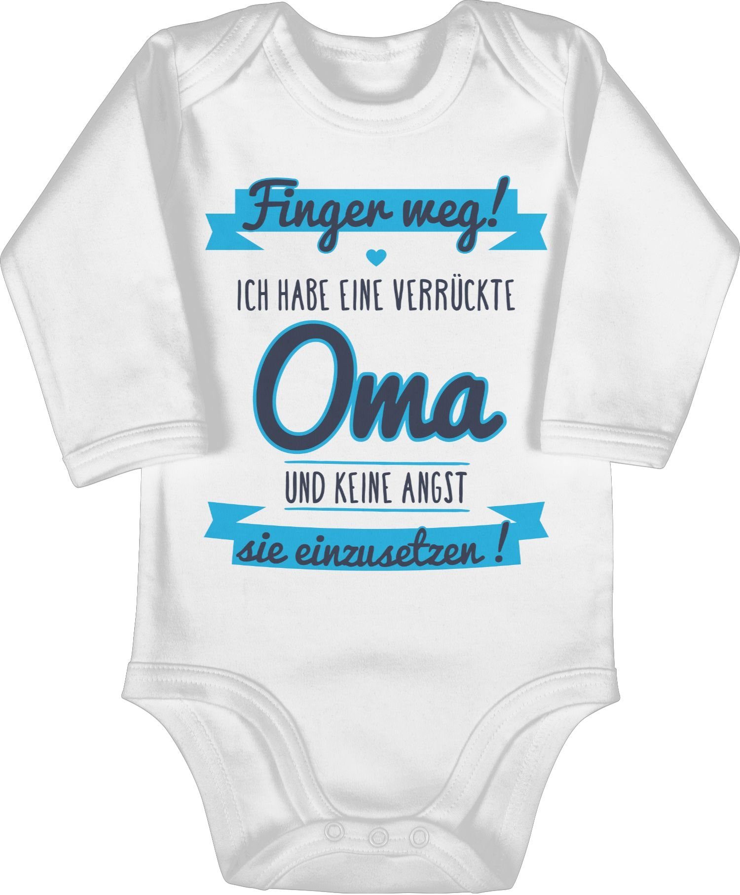 Habe eine grau/hellblau Shirtracer Shirtbody Oma Ich Baby 1 Weiß Sprüche verrückte