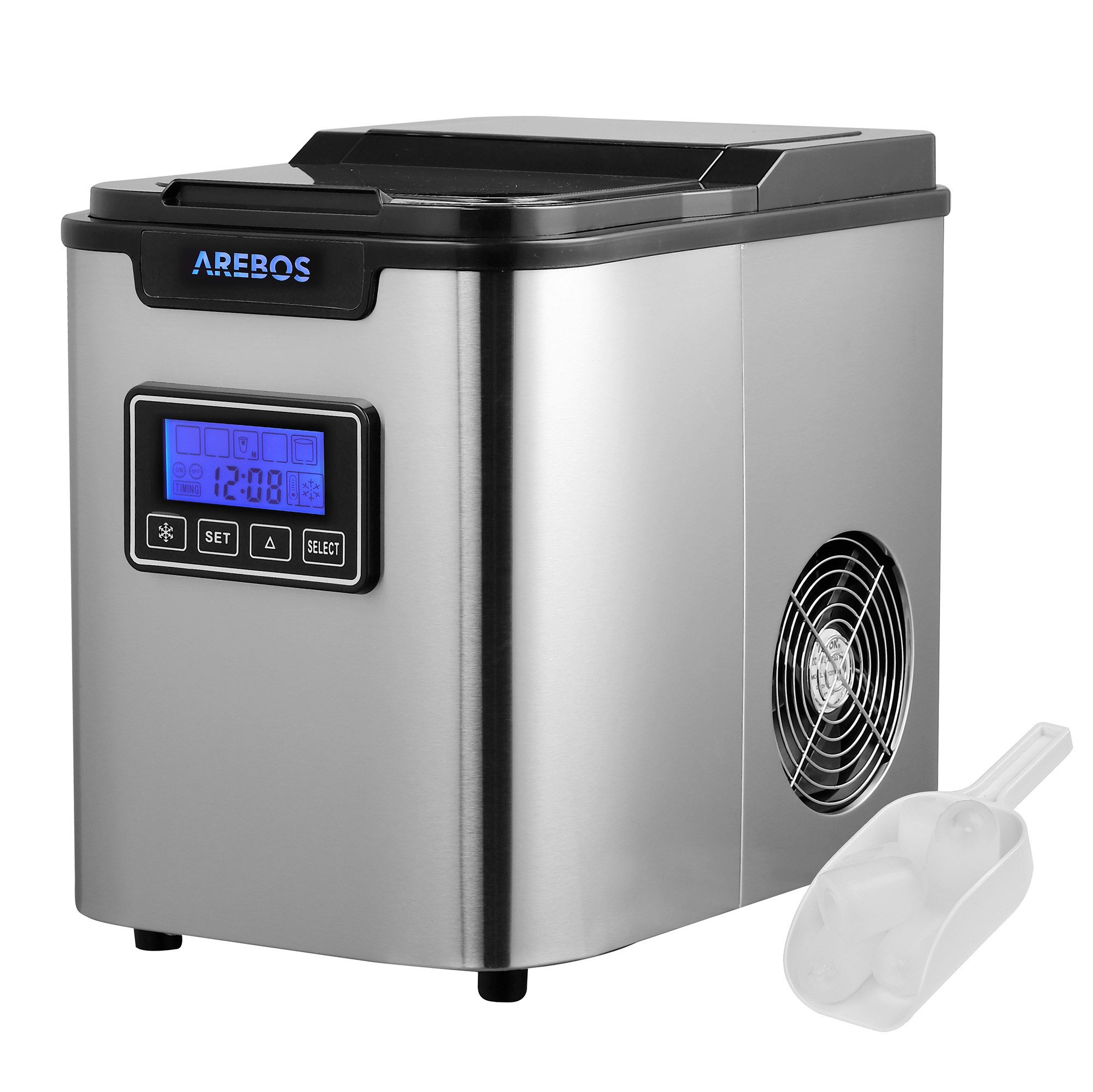 Arebos Eiswürfelmaschine Ice Cube Maker, 12 kg / 24 h, 10-15 Minuten Produktionszeit