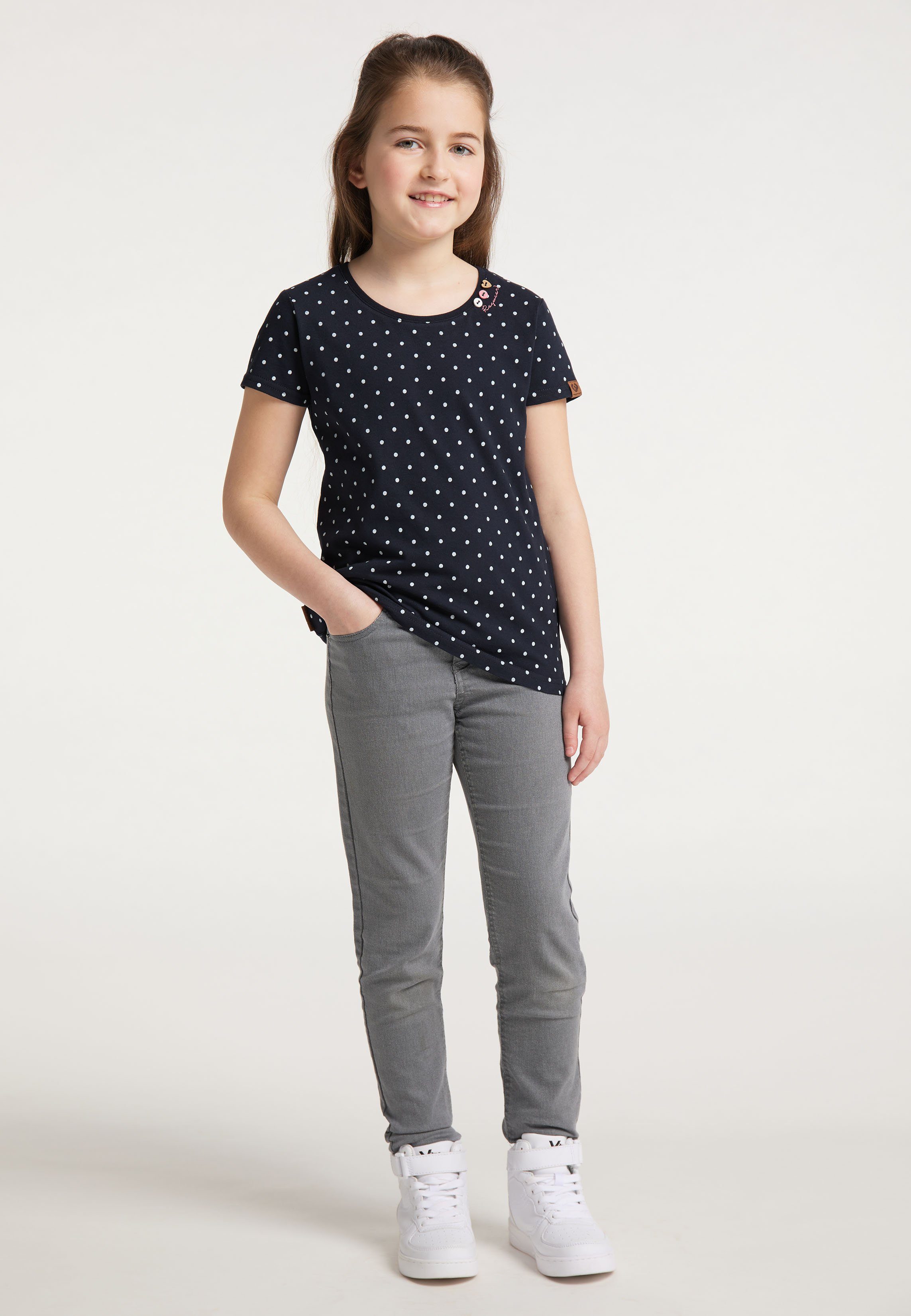 Ragwear T-Shirt VIOLKA DOTS Vegane Nachhaltige & Mode NAVY