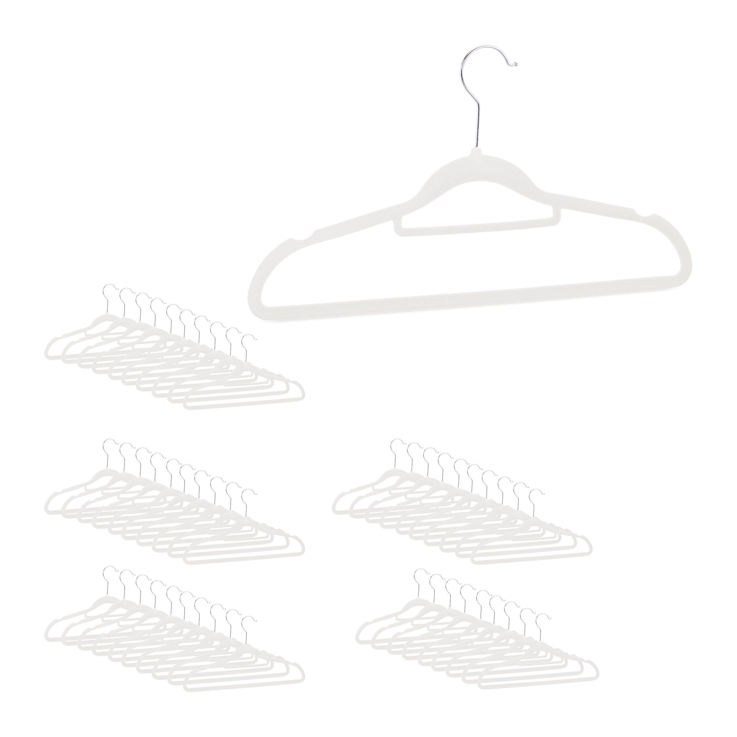 relaxdays Kleiderbügel Samt Kleiderbügel Set, (50-tlg), weiß günstig online kaufen