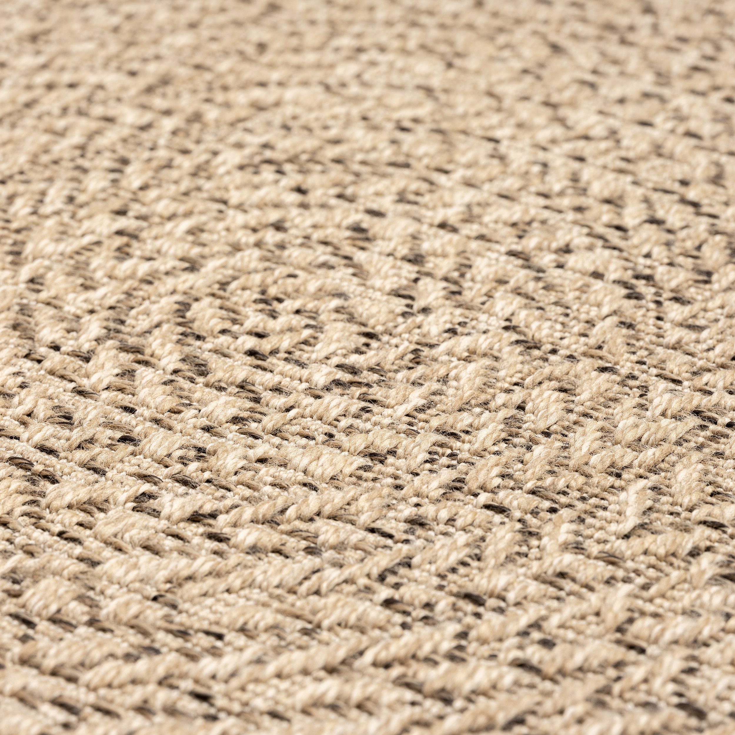 merinos Teppich Kenzy, rund, Höhe: 10 mm, robuster In- und Outdoor Teppich im natürlichen Jute-Look, wetterfest