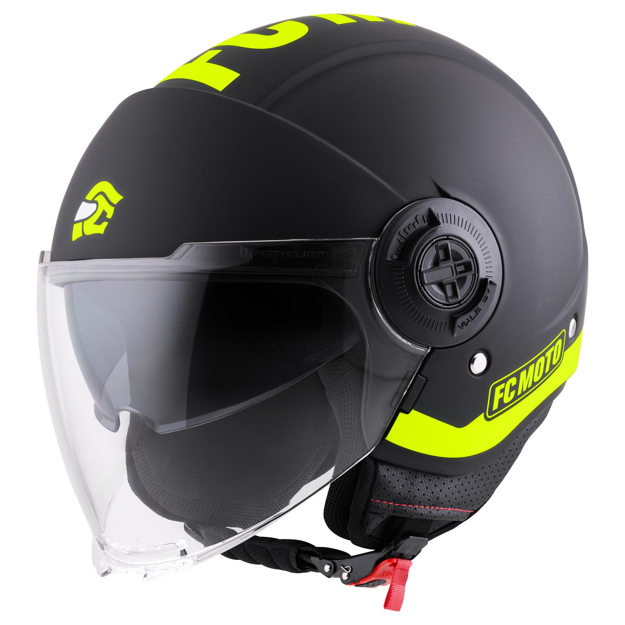 FC-Moto Motorradhelm Ralgo Jethelm, Herausnehmbares Innenfutter,integriertes Sonnenvisier