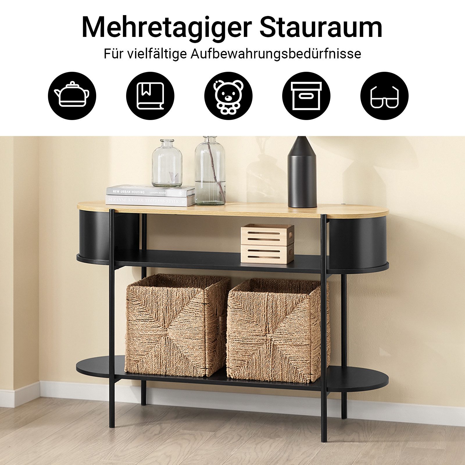 SoBuy Konsolentisch DE-FSB90, Flurtisch Sideboard schmal günstig online kaufen