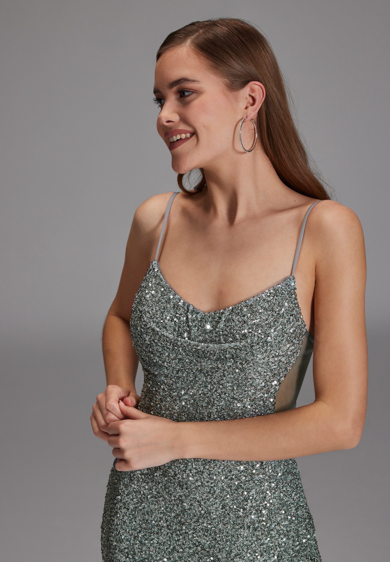 Hey Kyla Abendkleid - Slipdress mit transparenter Rückenpartie Figurbetonte Passform