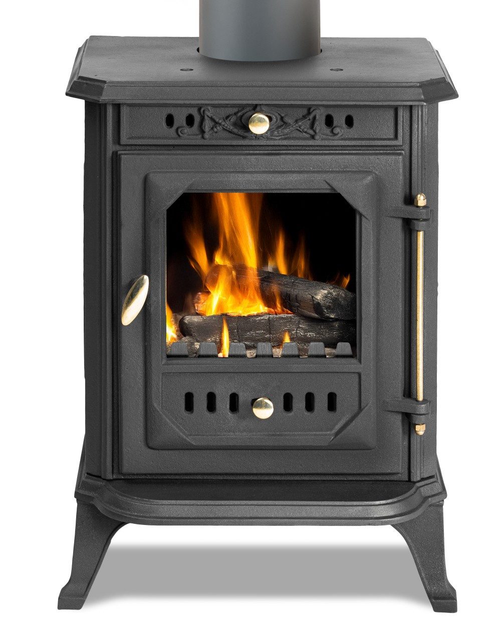 ECOfoxx Kaminofen EEK A Kleiner Gusskaminofen Modell JA001, Holz&Kohle, 7,0 kW