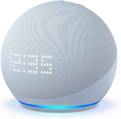 Amazon Echo Dot mit Uhr 5. Generation WLAN Alexa Bluetooth-Lautsprecher (WLAN (WiFi), Bluetooth, A2DP Bluetooth, AVRCP Bluetooth, mit Sprachsteuerung Smart Speaker, LED-Lichtring, eero integriert)