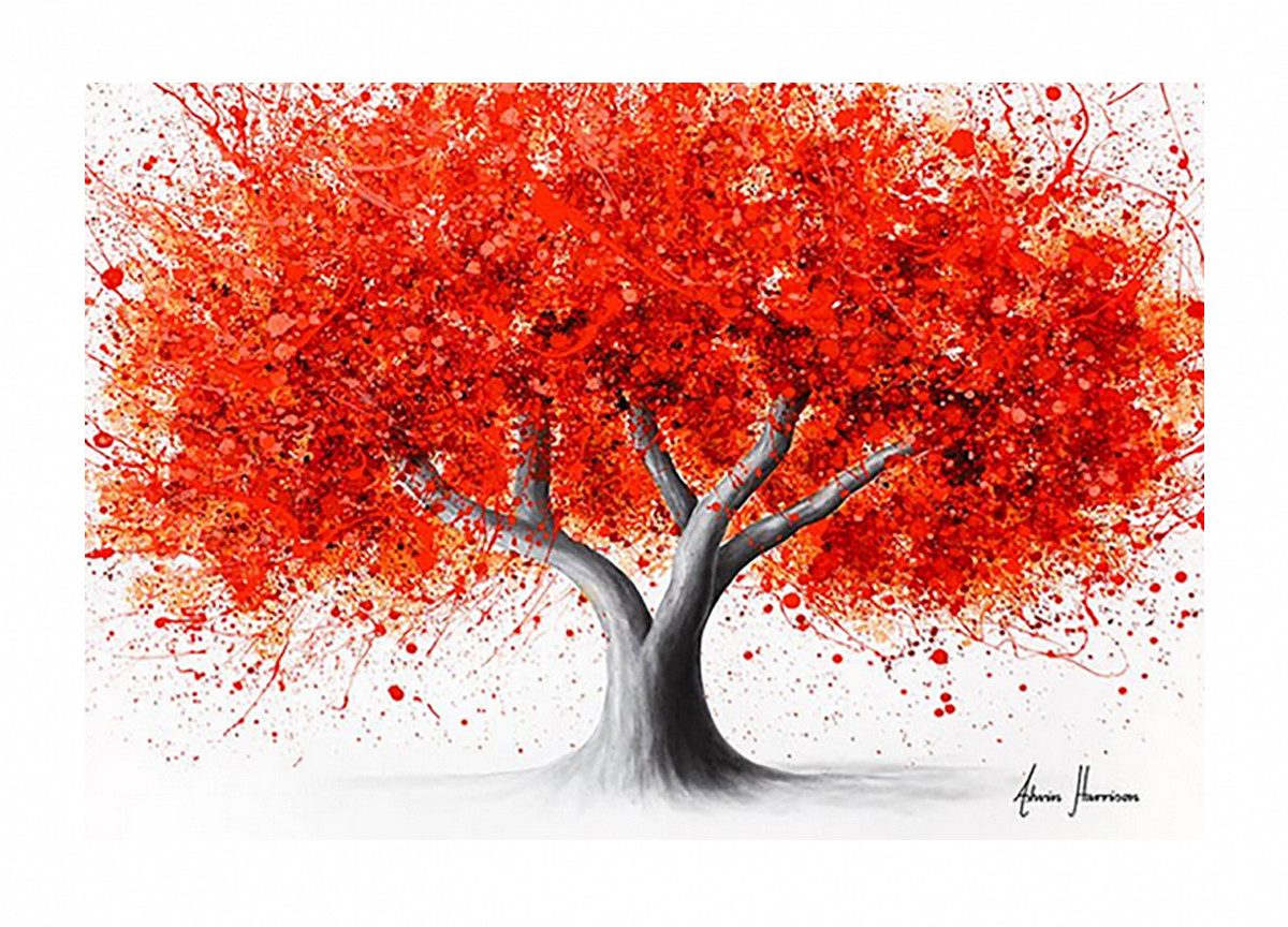 TPFLiving Kunstdruck (OHNE RAHMEN) Плакат - Leinwand - Wandbild, Baum - Abstrakte Bäume in vielen bunten Farben (Leinwand Wohnzimmer, Leinwand Изображения, Kunstdruck), Leinwand bunt - Размер 20x30cm