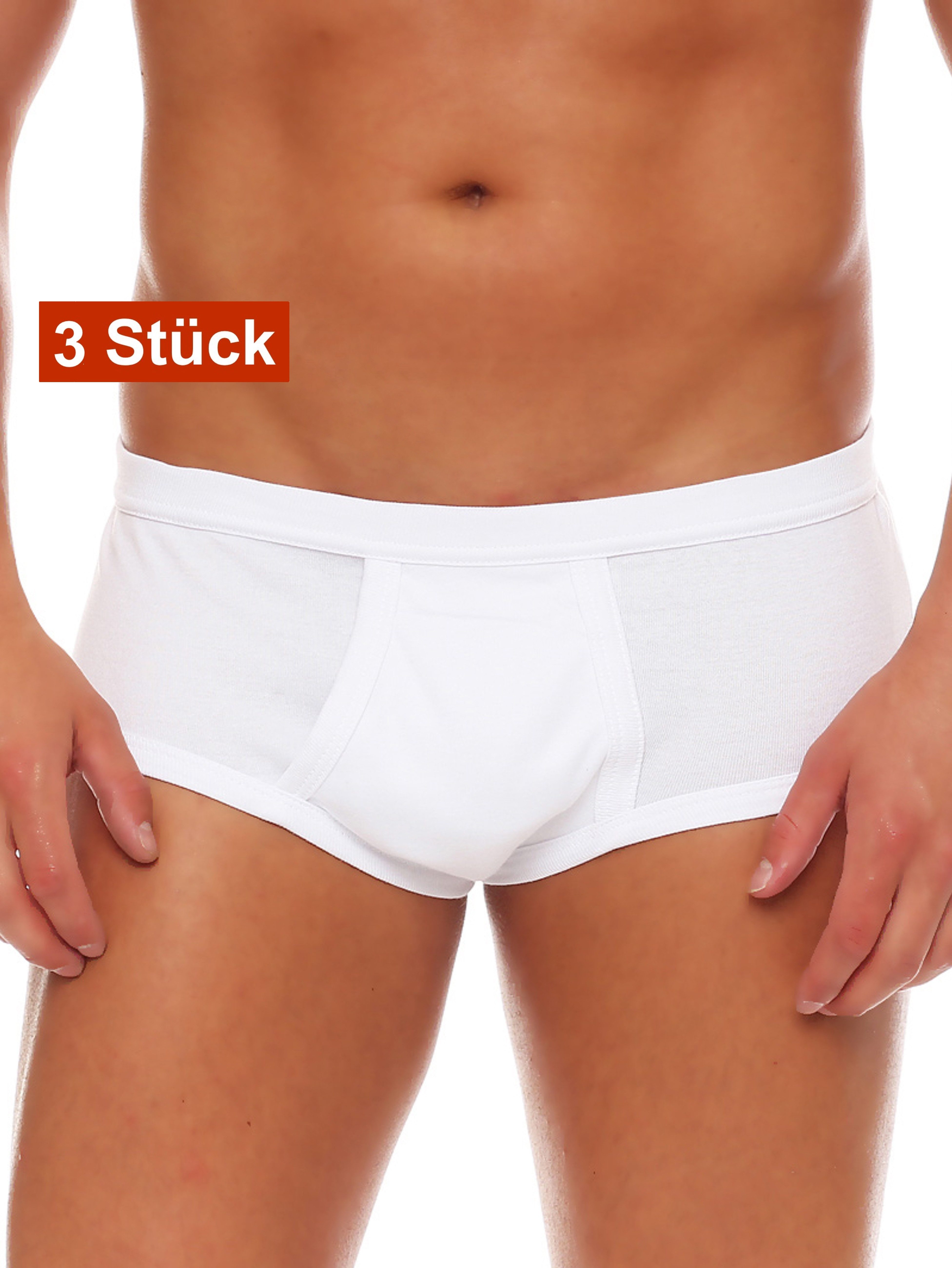 Slip Herren Unterhose Slip Feinripp Schlüpfer weiß Eingriff 100% Baumwolle