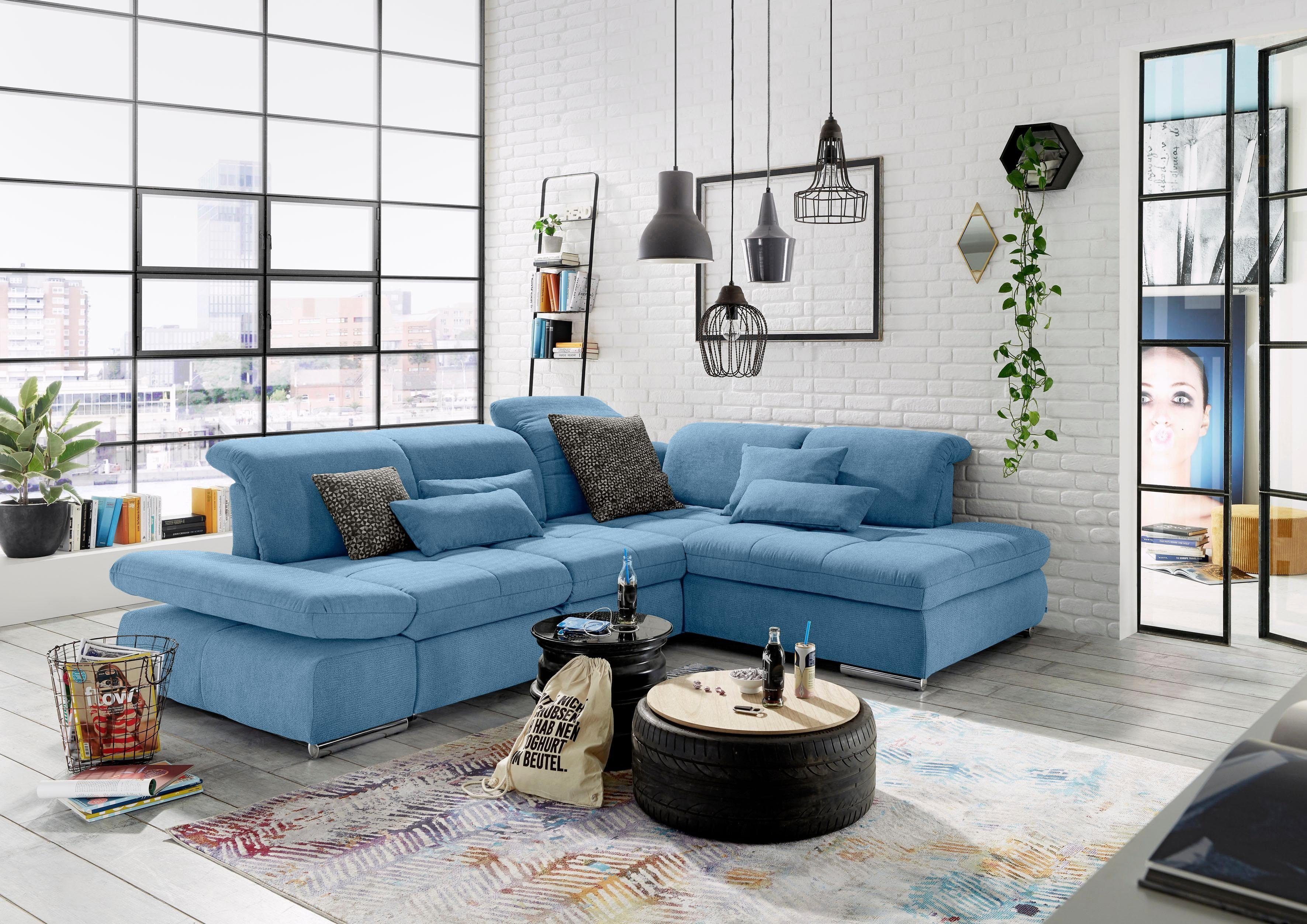 set one by Musterring Ecksofa SO 4100 mit komfortablen Federkern und Kopfteilverstellung, wahlweise mit Bettfunktion und Sitztiefenverstellung, L-Form
