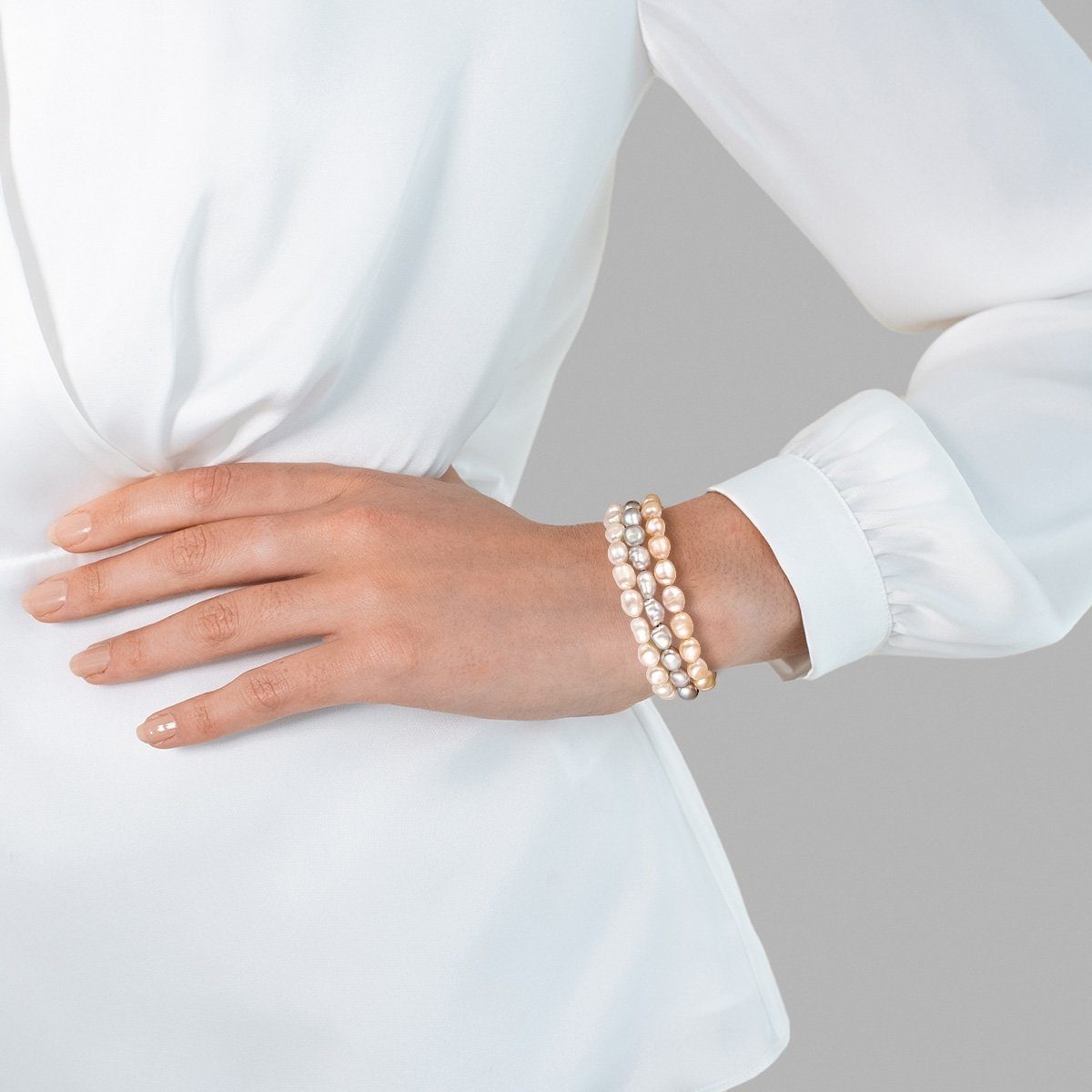 Valero Pearls Perlenarmband weiß, mit Süßwasser-Zuchtperle