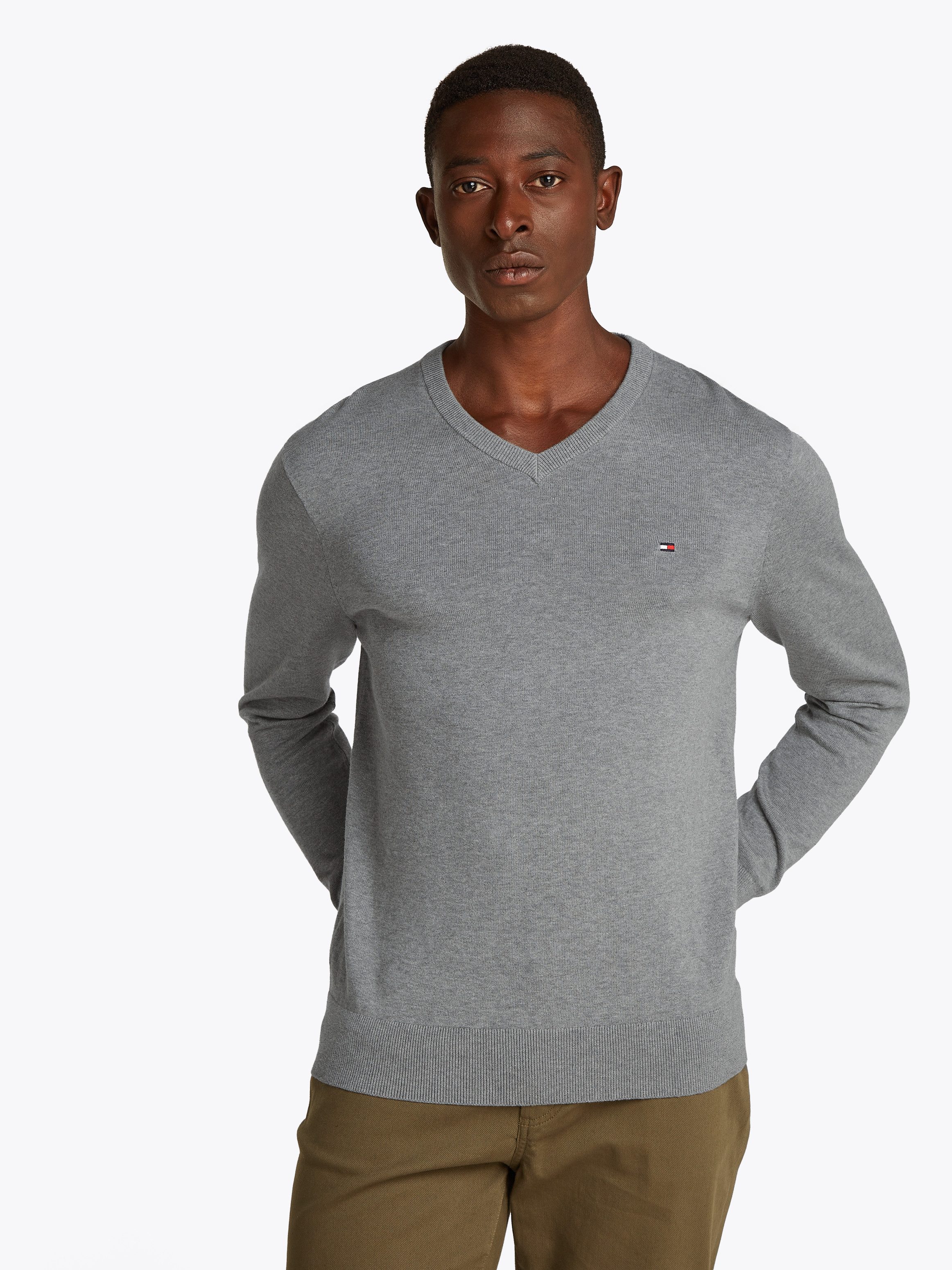 Tommy Hilfiger Strickpullover ESSENTIAL COTTON V günstig online kaufen