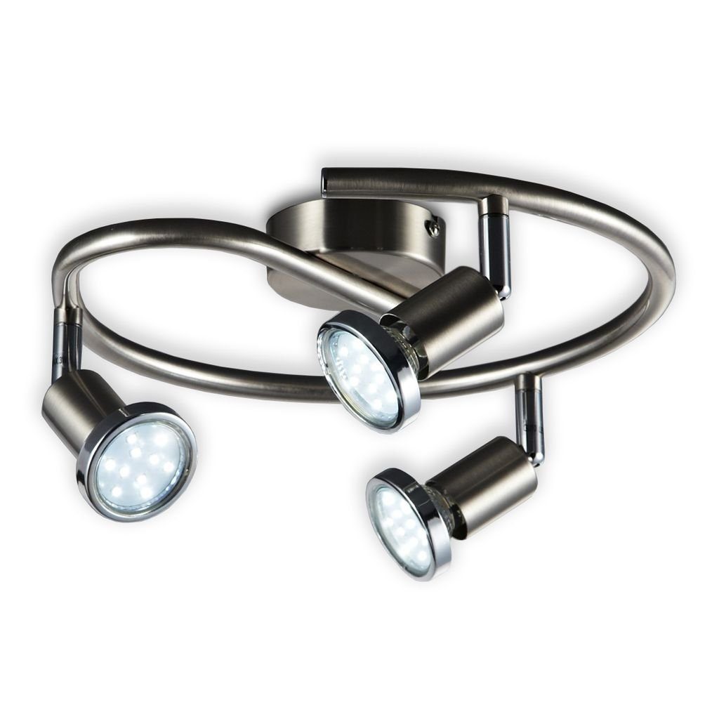 B.K.Licht Deckenleuchte 30-02-03S-S, LED wechselbar, 3000K - Warmweiß