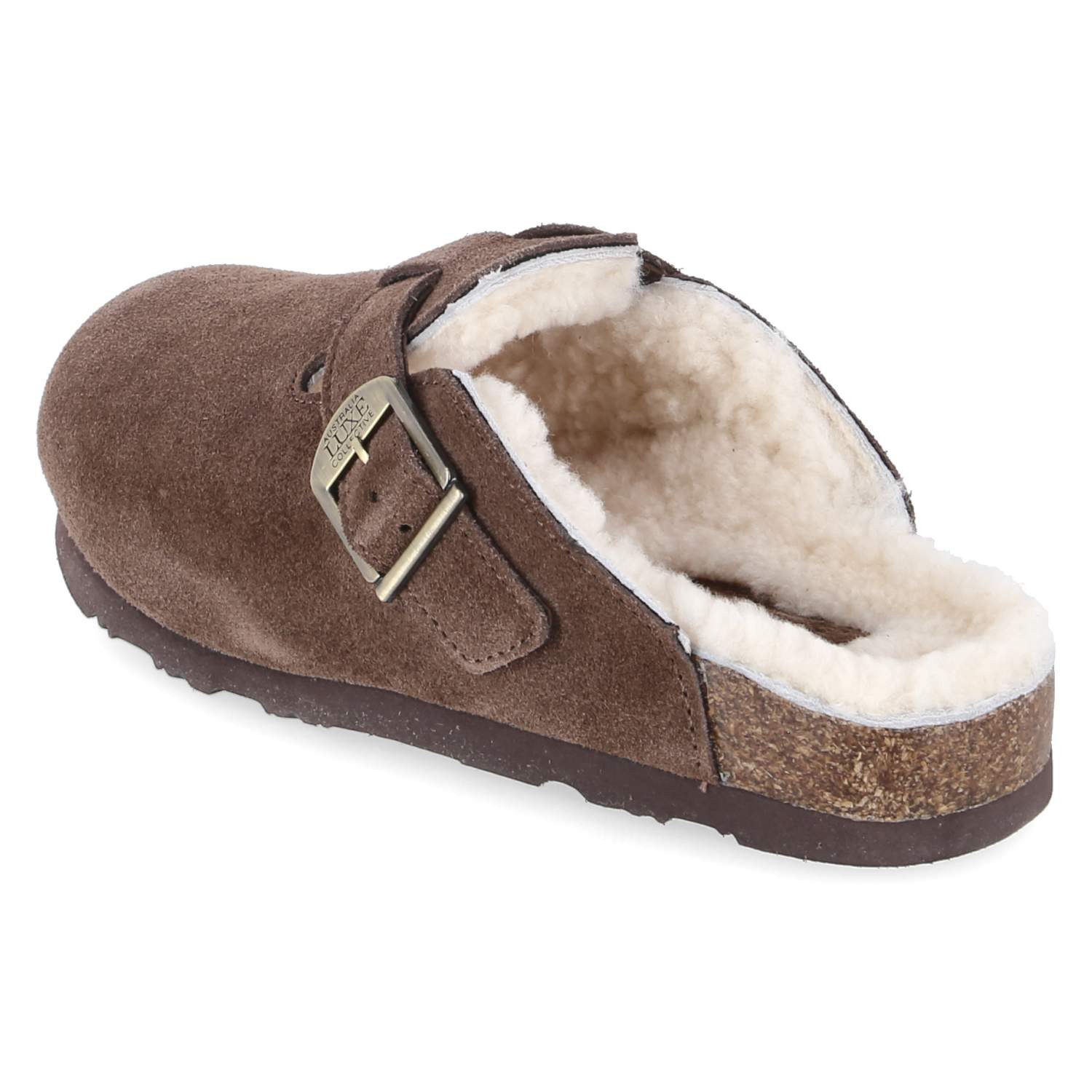 Australia Luxe Collective Australia Luxe BERSH207N-CL Damen Rauleder taupe Pantolette