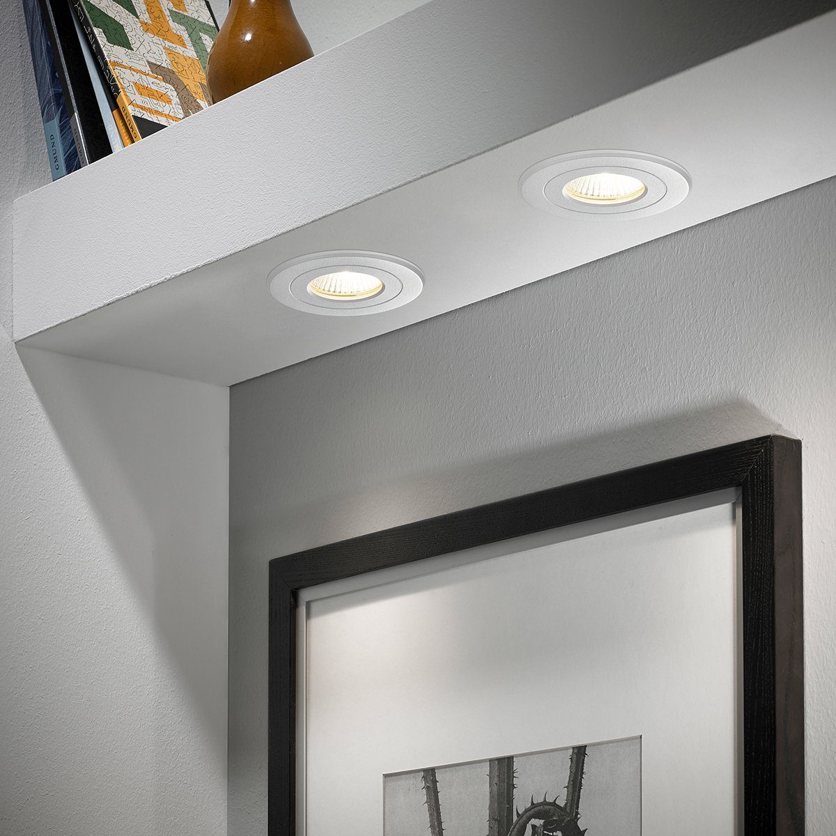 LED weiß DL90ws, Bauform, integriert, spritzwassergeschützt, Einbauleuchte MeLiTec Deckeneinbau, fest LED runde