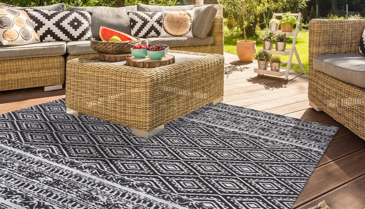 Kayoom Teppich Sunny 110, rechteckig, Höhe: 8 mm, Besonders pflegeleicht. Im Innen- und Außenbereich verwendbar.