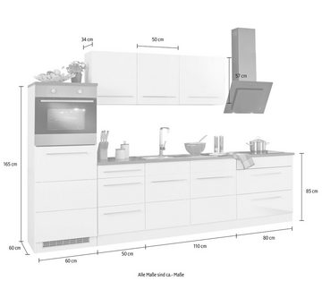 HELD MÖBEL Küchenzeile Trient, ohne E-Geräte, Breite 300 cm