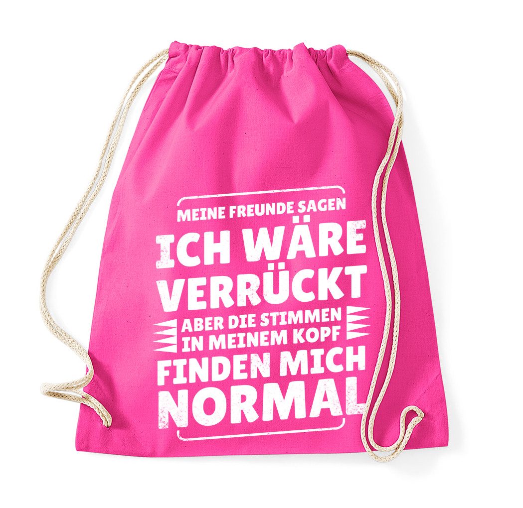 Blondie & Brownie Turnbeutel VerrücktStimmen Turnbeutel Print Spruch Tasche Freunde Kopf (Einzelset, Einzelartikel), VerrücktStimmen_Beutel Humor Statementbag