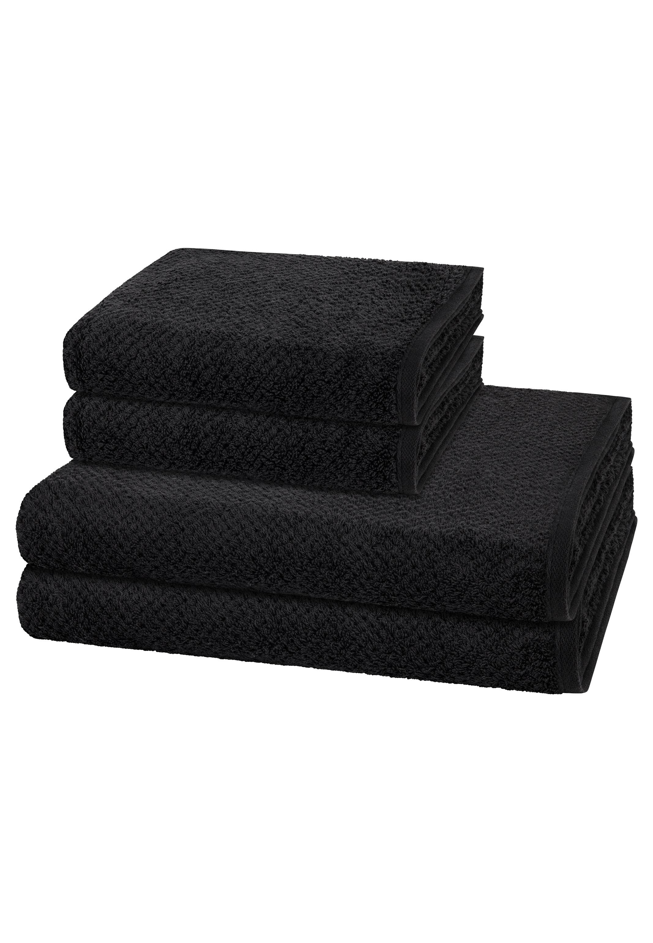 Cawö Handtuch Set Pure, Walkfrottee (Spar-Set, 4-St), 2 X Handtuch 2 X Duschtuch im Set - Baumwolle - Saugstark