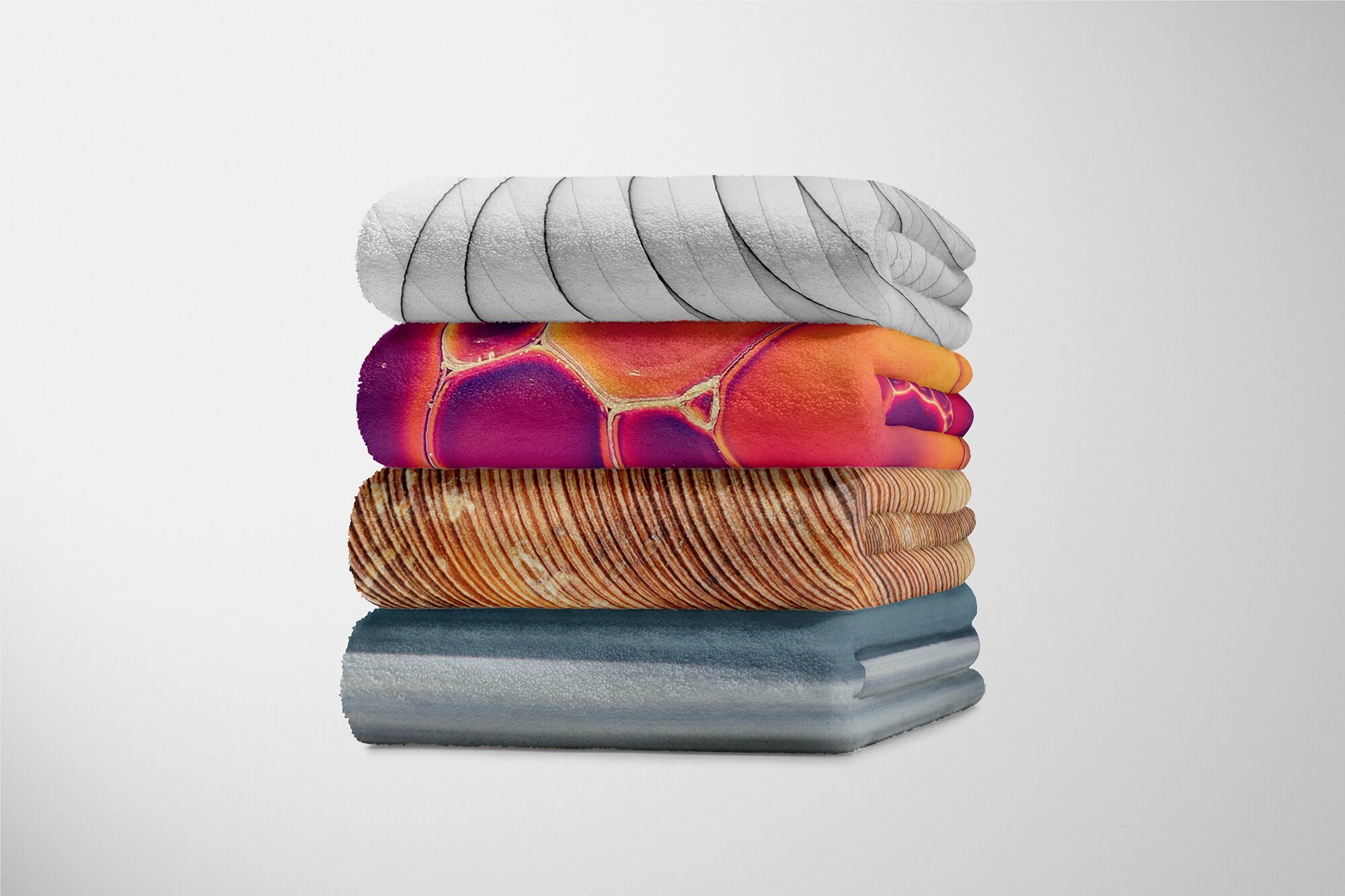 (1-St), Handtuch Baumwolle-Polyester-Mix Handtücher Sinus Kuscheldecke Kunstvoll Fotomotiv Abstrakt Strandhandtuch Makrofoto, Saunatuch Handtuch mit Art