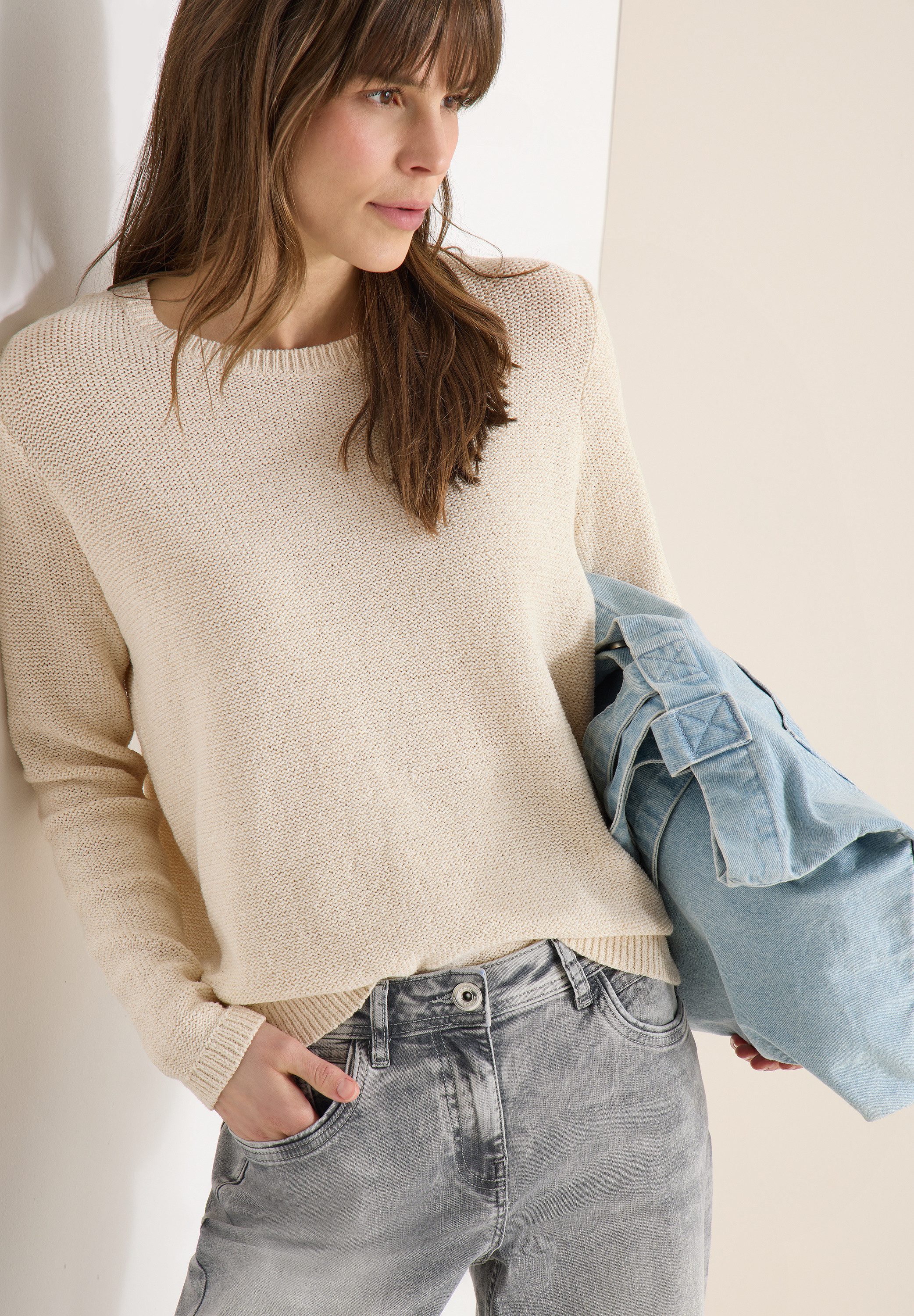 CECIL Strickpullover meliert, mit Rundhals günstig online kaufen