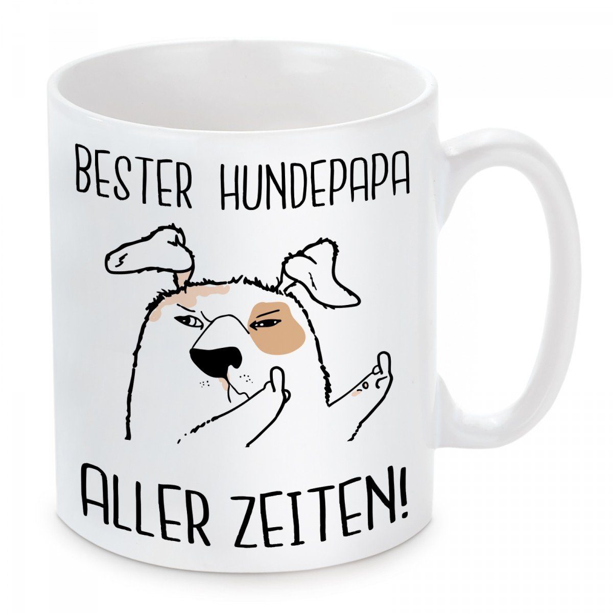 Zeiten!, mit Motiv Keramik, und spülmaschinenfest Hundepapa Bester Kaffeetasse Kaffeebecher aller mikrowellengeeignet Herzbotschaft Tasse