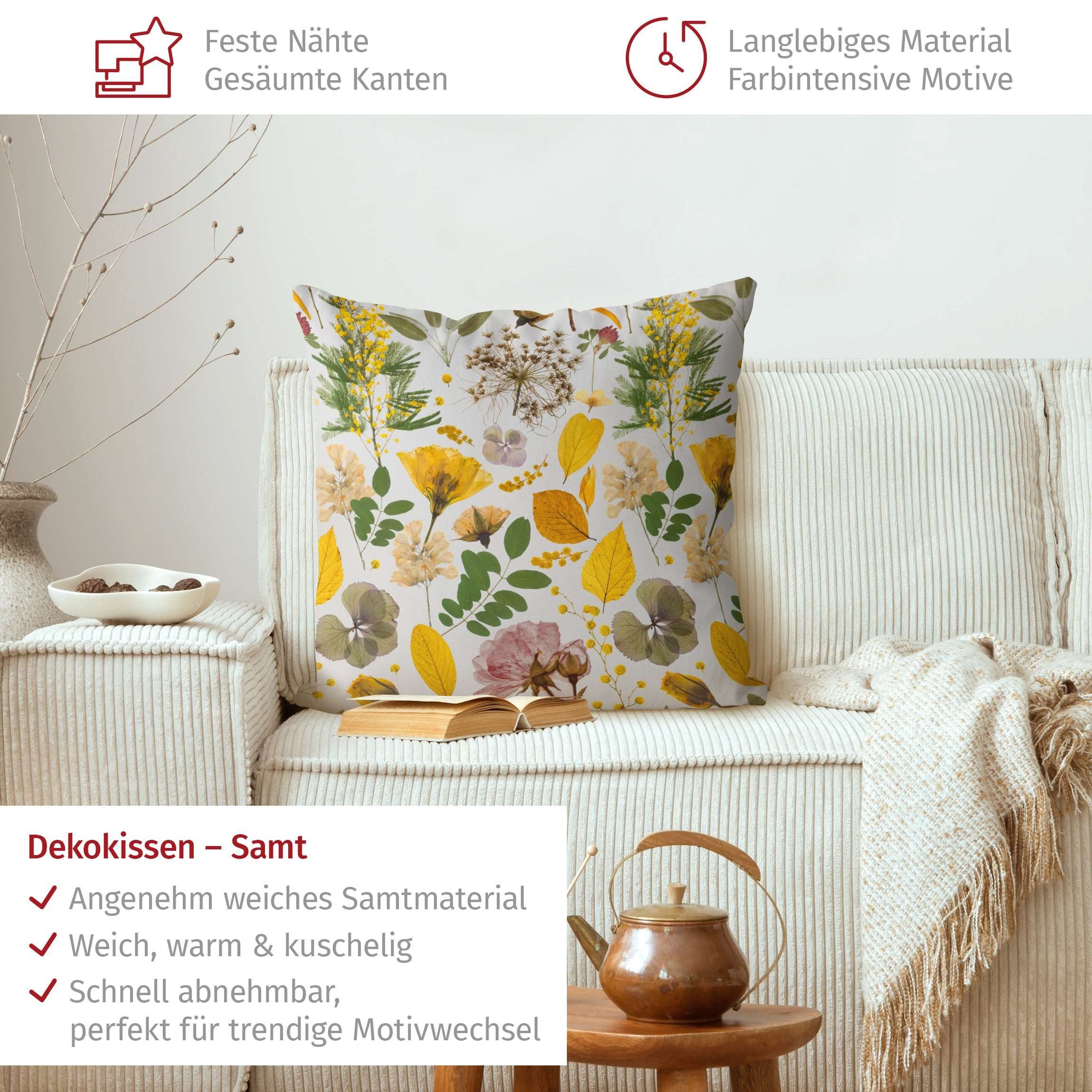 Bilderdepot24 Dekokissen drinnen Kissenhülle/ Sofakissen/ Zierkissen Kissenhülle gelb Muster La, Bezug mit / ohne Füllung Zierkissen Outdoor Sofa Bett