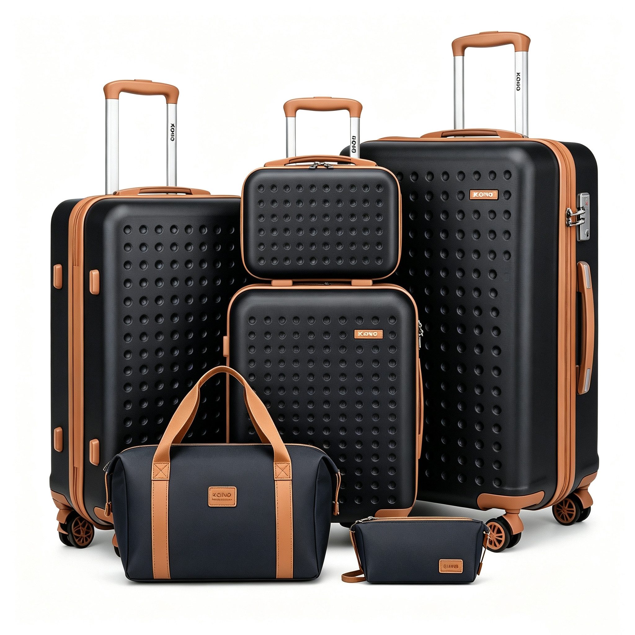 KONO Koffer Hartschalenkoffer Reisekoffer Trolleys 100% ABS Handgepäck Koffer