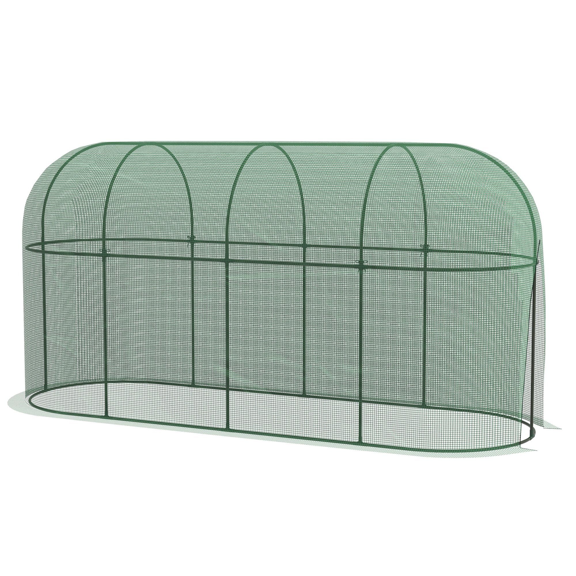 Outsunny Schädlingsschutznetz Vogelschutznetz (Pflanzenschutzkäfige, 1 St., Pflanzenschutznetz), für Garten, Balkon, Stahl, Grün