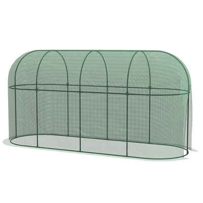 Outsunny Schädlingsschutznetz Vogelschutznetz, 3 x 1 x 1,5 m (Pflanzenschutzkäfige, 1 St., Pflanzenschutznetz), für Garten, Balkon, Stahl, Grün