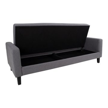 House Nordic Schlafsofa Milton, aus Polyester, Birke in Dunkelgrau. Abmessungen (BxHxT) 204x81x82 cm