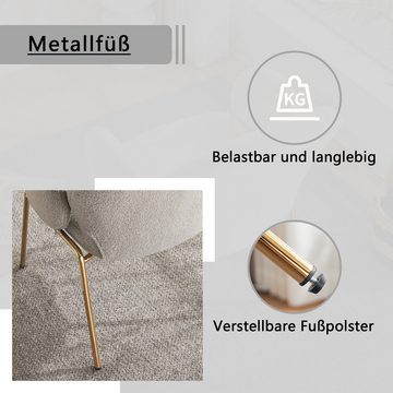 HAUSS SPLOE Polsterstuhl Sofastuhl Armlehnensessel Sessel Kissen Polstersessel Loungesessel (Stuhl mit rosafarbenen Metallbeinen, 1 St), Sessel, einzelner Sofastuhl, Restaurant-Esszimmerstuhl