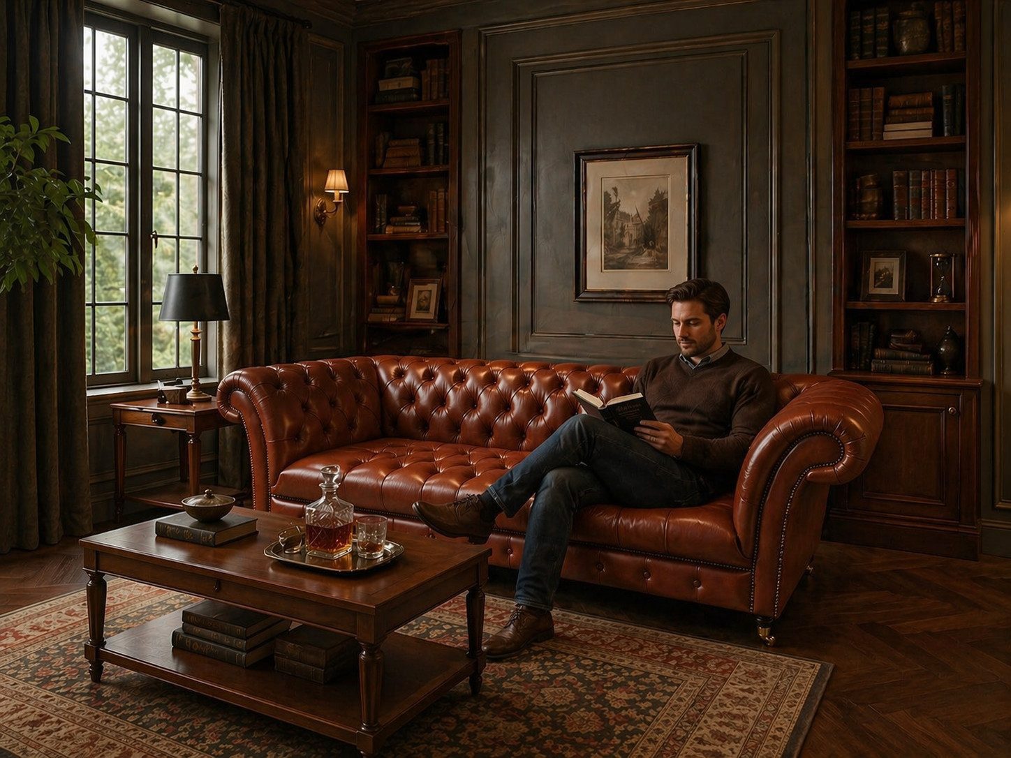 Xlmoebel Sofa Chesterfield Luxus Leder Design Klassik Wohn Eleganz Sofort, Made in Europa