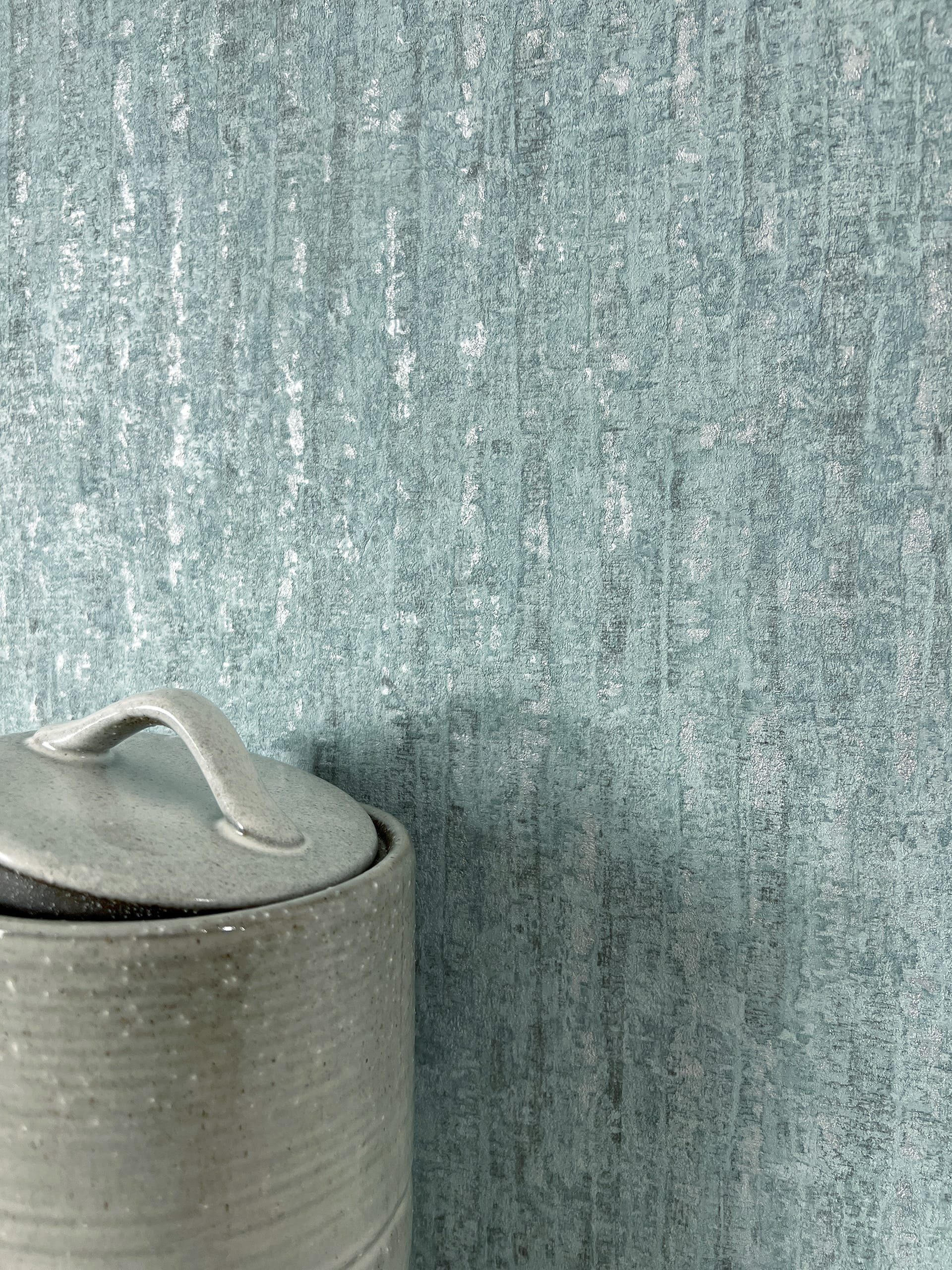 Newroom Vliestapete Nyla Türkis Tapete Mustertapete Unifarbe, Struktur, Leicht glänzend, strukturiert, Einfarbig