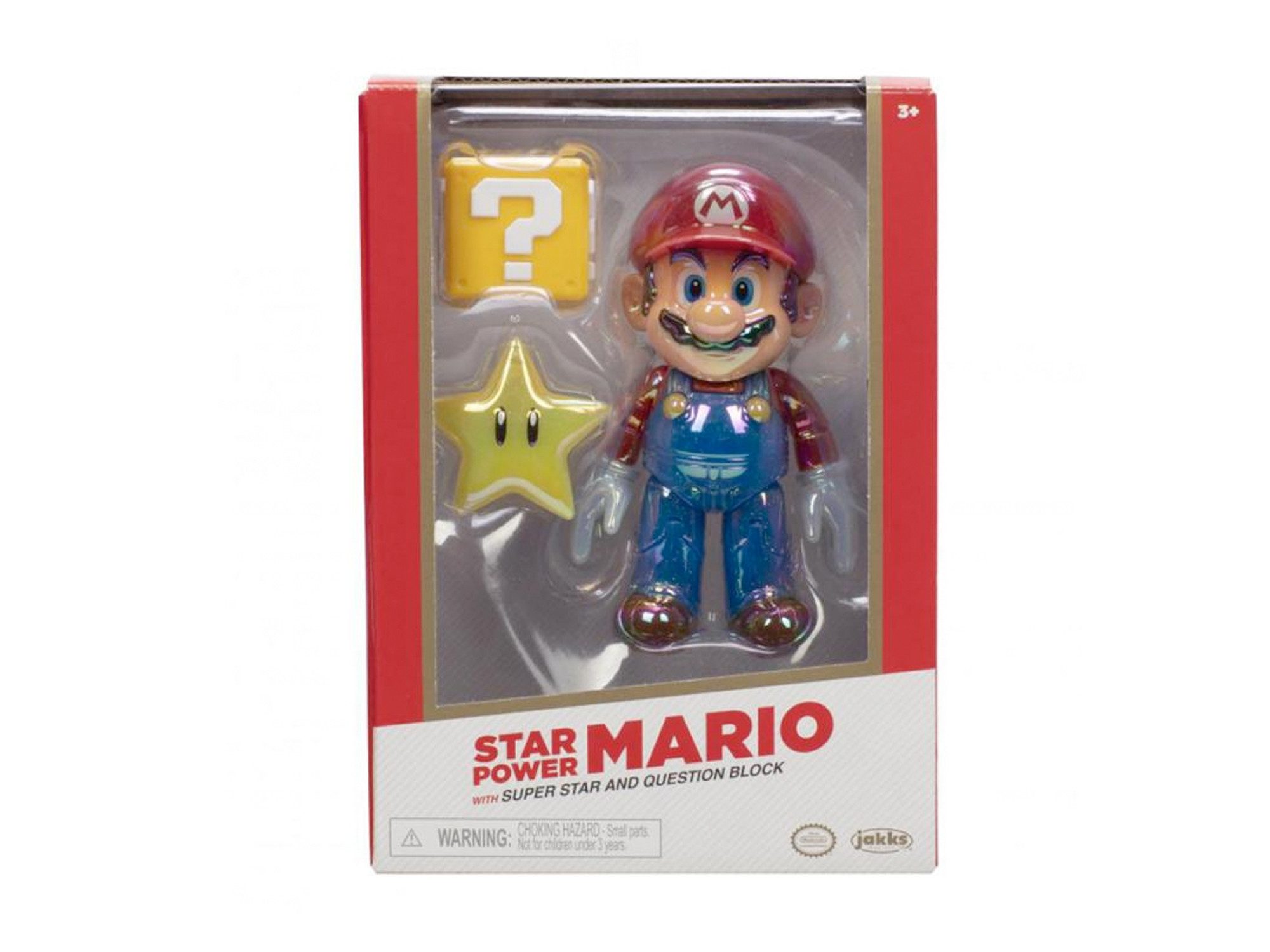 Nintendo Actionfigur Nintendo Super Mario Figur Mario w/ Star in Sammlerbox, 10 cm